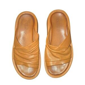 Bueno Sandal Harper Size 37 Size 7 Women’s Camel Brown Leather Slide Open Toe